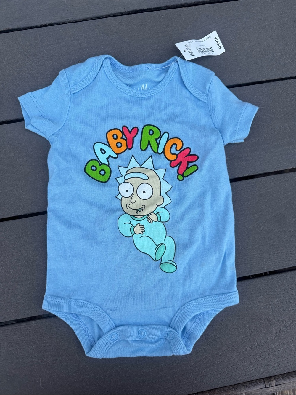 Ripple Junction Light Blue "Baby Rick" Graphic One-Piece